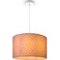 Pendelleuchte PACO HOME "Hugo Stella", weiß, Lampen, Ø 45,5cm H: 27cm Pendelleuchte Wohnzimmer Lampenschirm Stoff Rund Retro Vintage Textil