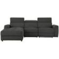 Ecksofa HOME AFFAIRE "Sentrano, L-Form", grau (anthrazit), B:275cm H:82cm T:164cm, NaturLEDER/Kunstleder (Das Leder hat eine Dicke von 0, 9-1, 0 mm), Kunstleder, Webstoff (95% Polyester, 5% Nylon), Struktur fein (95% Polyester, 5% Nylon), Sofas, 275 cm, man. o. elektr. Relaxfunktion und USB/Kopfverstellung