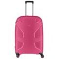 Hartschalen-Trolley IMPACKT "IP1, verschiedene Größen und Farben" Gr. B/H/T: 51cm x 76cm x 31cm 106 l, flora pink Koffer Hartschalen-Koffer vegan Reisegepäck USB-Port TSA Zahlenschloss