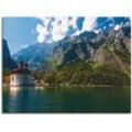 Wandbild ARTLAND "St. Bartholomä (Königssee) I", blau, B:120cm H:90cm, Canvas, Leinwand, Bilder, als Leinwandbild, Poster, Wandaufkleber in verschied. Größen