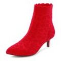 Ankleboots LASCANA "Sock Boot" Gr. 36, rot Damen Schuhe Sockboots Stiefelette Schlupfboots High Heel Stiefelette, Stiefel, kleiner Absatz & elastischer Spitze