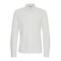 Businesshemd CASUAL FRIDAY "Businesshemd CFARTHUR LS BU jersey piquet shirt", Herren, Gr. L, N-Gr, weiß (snow weiß), Web, Obermaterial: 95% Baumwolle CO. 5% Elasthan EL., unifarben, elegant, slim fit normal, Langarm, Hemden