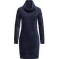 Sweatkleid RAGWEAR "Chloe Velvet" Gr. M (38), Normalgrößen, blau (navy) Damen Kleider stylisches Langarmkleid in Samtoptik