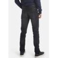 Slim-fit-Jeans BLEND "Jet" Gr. 31, Länge 32, schwarz (denim schwarz) Herren Jeans mit Lederimitat-Applikation