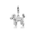 Charm-Einhänger NENALINA "Pudel Hund Dog Anhänger 925 Silber", silber, Charms, Damen, ohne Stein, Silber 925 (Sterlingsilber)