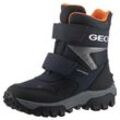 Winterboots GEOX "J HIMALAYA BOY B ABX" Gr. 29, blau (navy), Kinder, Textil, Lederimitat, Schuhe, Snowboots, Klettstiefel, Kindergartenschuh mit Profillaufsohle