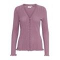 Strickjacke ATELIER RÊVE "Strickjacke IRfAntino", Damen, Gr. S, lila (valerian), Feinstrick, Obermaterial: 75% Viskose LENZING ECOVERO CV LenzEcov. 25% Polyester PES., unifarben, casual, normal, Strickjacken