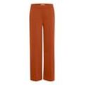 Stoffhose ICHI "Stoffhose IHKate", Damen, Gr. L, N-Gr, orange (rooibos tea), Obermaterial: 74% Polyester Pol. recyc.. 22% Viskose LENZING ECOVERO CV LenzEcov. 4% Elasthan EL., casual, straight fit lang, Hosen