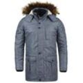 Wintermantel SOLID "Winterjacke SDOctavus", Herren, Gr. L, blau (ins bl mel), Obermaterial: 100% Polyester PES., casual, normal, Mäntel