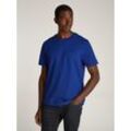 T-Shirt TOMMY HILFIGER "ESSENTIAL REG FIT SOLID TEE" Gr. L, blau (wedge blau) Herren Shirts mit Rundhalsausschnitt