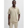 Poloshirt BOSS ORANGE "Pe_Interlock", Herren, Gr. L, beige (light beige271), Jersey, Obermaterial: 100% Baumwolle, unifarben, casual, regular fit, hoch geschlossener Ausschnitt, Kurzarm eingesetzt Strickbündchen, Shirts, mit Polokragen