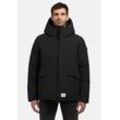 Winterjacke KHUJO "Gero-YM" Gr. L (52), schwarz, Herren, Material: 85% Polyester, 15% Baumwolle, Futter: 100% Polyester, Wattierung: 100% Polyester, Jacken, Warme Herren Outdoorjacke mit Kapuze