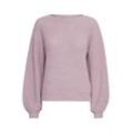 Strickpullover PULZ JEANS "Strickpullover PZIris", Damen, Gr. XL, lila (lavender frost melange), Obermaterial: 32% Nylon NY. 31% Wolle WO. 25% Alpaka WP. 12% Polyacryl PAN., unifarben, casual, Rundhals, Pullover