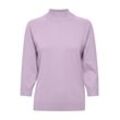 Strickpullover PULZ JEANS "Strickpullover PZSara", Damen, Gr. XL, lila (lavender frost melange), Obermaterial: 80% Viskose LENZING ECOVERO CV LenzEcov. 20% Polyester PES., unifarben, casual, normal, ohne Ausschnitt, Pullover