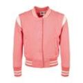 Allwetterjacke URBAN CLASSICS "Urban Classics Damen Girls Inset College Sweat Jacket", Herren, Gr. 110/116, pink (palepink, sandweiß), 65% Baumwolle, 35% Polyester, mehrfarbig, casual, normal, Rundhals, Langarm, Jacken