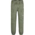 Sweathose CALVIN KLEIN JEANS "ESSENTIAL WOVEN CARGO PANTS" Gr. 6 (116), N-Gr, grün (dusty olive) Jungen Hosen für Kinder bis 16 Jahre mit Logo-Print