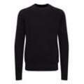 Strickpullover CASUAL FRIDAY "Strickpullover CFKRISTIAN raglan rib crew neck knit", Herren, Gr. L, blau (schwarz navy), Web, Obermaterial: 100% Baumwolle CO., unifarben, Basic, normal, Rundhals, Pullover