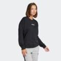 Sweatshirt ADIDAS SPORTSWEAR "W LIN FT SWT" Gr. L, schwarz-weiß (schwarz, weiß) Damen Sweatshirts