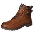 Schnürboots MUSTANG SHOES Gr. 40, braun (cognac, used) Herren Schuhe Worker Boots, Herbstschuh, Stiefel mit Anziehlasche