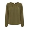 Langarmbluse OXMO "Langarmbluse OXHal" Gr. L, grün (military olive) Damen Blusen