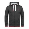 Kapuzensweatjacke SOLID "Kapuzensweatjacke SDBenjamin", Herren, Gr. L, grau (med gre p), Obermaterial: 50% Baumwolle CO. 50% Polyester PES., casual, Sweatjacken