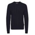 Strickpullover CASUAL FRIDAY "Strickpullover CFKARL cable crew neck knit with neps", Herren, Gr. XXXL, blau (schwarz navy), Web, Obermaterial: 60% Baumwolle CO. 40% Polyacryl PAN., gemustert, Basic, normal, ohne Ausschnitt, Pullover