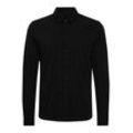 Langarmhemd CASUAL FRIDAY "Langarmhemd CFArthur", Herren, Gr. L, N-Gr, schwarz (schwarz beauty), Web, Obermaterial: 72% Baumwolle CO. 24% Polyester PES. 4% Elasthan EL., unifarben, Basic, slim fit normal, Langarm, Hemden