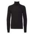 Strickpullover CASUAL FRIDAY "Strickpullover CFKARL structured roll neck knit", Herren, Gr. L, schwarz (schwarz beauty), Web, Obermaterial: 100% Baumwolle CO., unifarben, elegant, normal, Pullover