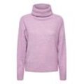 Rollkragenpullover ICHI "Rollkragenpullover IHKamara", Damen, Gr. L, lila (smoky grape), Obermaterial: 52% Polyacryl PAN. 30% Polyester PES. 15% Alpaka WP. 3% Elasthan EL., unifarben, casual, mini, ohne Ausschnitt, Langarm, Pullover