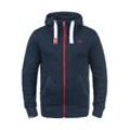 Kapuzensweatjacke SOLID "Kapuzensweatjacke SDBenn", Herren, Gr. L, blau (ins bl mel), Obermaterial: 50% Baumwolle CO. 50% Polyester PES., Sweatjacken