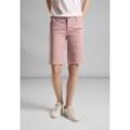 Bermudas STREET ONE "QR Yulius", Damen, Gr. 34, N-Gr, rosa (dessert rose), Web, Obermaterial: 97% Baumwolle, 3% Elasthan, unifarben, casual, normal kniefrei, Hosen, Shorts mit Stretch