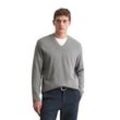 V-Ausschnitt-Pullover MARC O'POLO "aus Bio-Baumwolle" Gr. L, grau Herren Pullover