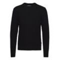 Strickpullover CASUAL FRIDAY "Strickpullover CFKARL structured crew neck knit", Herren, Gr. M, schwarz (schwarz beauty), Web, Obermaterial: 100% Baumwolle CO., gemustert, Basic, normal, Rundhals, Pullover