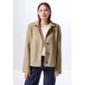 Kurzjacke STREET ONE STUDIO Gr. 34, beige (rich sand), Damen, Stoff, Obermaterial: 90% Polyester, 10% Viskose; Futter: 100% Polyester, unifarben, Jacken, mit Reverskragen