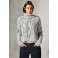 Rollkragenpullover CECIL, Damen, Gr. L (42), weiß (vanilleweiß), Web, 34% Baumwolle, 31% Polyacryl, 29% Polyester, 6% Nylon, gemustert, casual, normal normal, hoch geschlossener Ausschnitt, Langarm Bündchen, Pullover, im soften Baumwoll-Mix