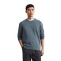 Rundhalspullover MARC O'POLO, Herren, Gr. XL, grau (storm), Strick, Obermaterial: 100% Baumwolle, casual, Rundhals, Langarm Bündchen, Pullover, in Piqué-Struktur