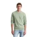 Rundhalspullover MARC O'POLO, Herren, Gr. L, luscious moss, Strick, Obermaterial: 100% Baumwolle, casual, Rundhals, Langarm Bündchen, Pullover, in Piqué-Struktur