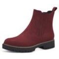 Chelseaboots TAMARIS, Damen, Gr. 38, rot (weinrot), Nubukleder, Elastischer Einsatz, unifarben, klassisch, Schuhe, Blockabsatz, Stiefelette, Businessschuh mit Touch It-Ausstattung