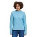 Strickpullover BETTY & CO "Betty & Co Strickpullover mit Struktur", Damen, Gr. 40, blau (light blau melange), Strick, Obermaterial: 50% Viskose, 27% Polyester, 23% Polyamid., casual, gerade normal, Langarm, Pullover, Kragen