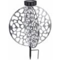 Solarlampe für Außen Deko led Solarleuchte Gartenleuchte Deko Garten silber, Lichteffekt mit Erdspieß, 1x led 3000K, LxH 30x41 cm