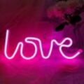 LED-Neonschild "Love", rosa Liebes-Neonlichter, Wanddekoration, usb- oder Batterie-LED-Neonschild für Babyzimmer, Muttertag, Weihnachtsgeschenk,