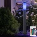 Außenstehlampe dimmbar mit Fernbedienung led Wegeleuchte Edelstahl Gartenlampe anthrazit, rgb Farbwechsel, 8,5W 806lm warmweiß, DxH 12,7 x 80 cm