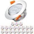 Wolketon - vingo 20x led Einbaustrahler Einbau-Spots Schwenkbar 3W Leuchtmittel Decken-Leuchte Einbaulampe Kaltweiß Deckeneinbauleuchte Spots 230V