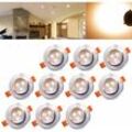 10X led Spot Einbaustrahler Set Einbauleuchte Deckenleuchte Strahler IP44 3W Warmweiß - Vingo