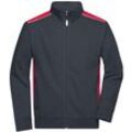 Sweat-Jacke Herren JN870 Gr. l carbon/red - James&nicholson