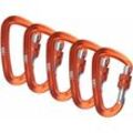 SHINING HOUSE Karabiner, mit Schraubverschluss 12Kn, 5 Stück, Orange