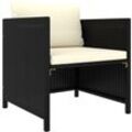 Gartensofa,Gartenstuhl,Lounge-Sofa mit Kissen Schwarz Poly Rattan AGHDE919658 Maisonchic