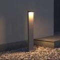 Wegeleuchten Außen IP65 Pollerleuchte für Garten, 3000K Aussenleuchte, 10x6x60cm Außenlampe Standleuchte Sandgrau dunkel 6W LumaTorch - Doporro