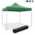 Evergreen - Gazebo 3x3 faltbar für den Außenbereich Garten wasserdichte PVC-Plane Versa. Farbe: Dunkel Grün