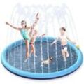 Wasserstrahlmatte, 170 cm PVC-Wassersprühmatte, rutschfeste Spritzunterlage, Wasserspiele im Freien für Kinder im Garten, Sommer